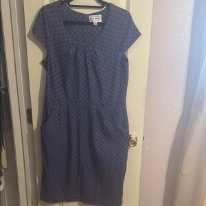 Karin Stevens Purple Pleated Sheath Dress